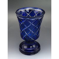 Atemberaubende Antike Boho Kobalt Blau Cut Zu Klare Becher Vase Diamant Design Atemberaubende Antike Boho Kobalt Blau Cut Zu Klare Becher Vase Diamant Design von EssexRiverAntiques