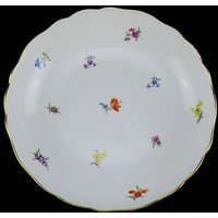 Große Perfekte Meissen Scattered Blumen Runde Servierschüssel 10 "Durchmesser von EssexRiverAntiques