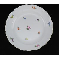 Große Perfekte Meissen Streublumen Runde Servierschüssel 14 "Durchmesser von EssexRiverAntiques