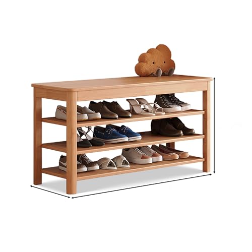 Esspoxi Ottomane Für Schrank Mit Stauraum, Schuhregalschrank Mit Eingangsbank, Verstellbarem Regal, Aufbewahrungsbänke Mit Sitzgelegenheit, Erhältlich In 3 Farben Und 4 Größen(Wood,3RD Floor_23.6IN) von Esspoxi