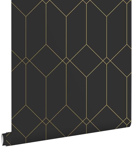 ESTAhome Tapete Art Decó Muster Schwarz und Gold 0.53 x 10.05 m ESTAhome Tapete Art Decó Muster Schwarz und Gold 0.53 x 10.05 m von Esta Home