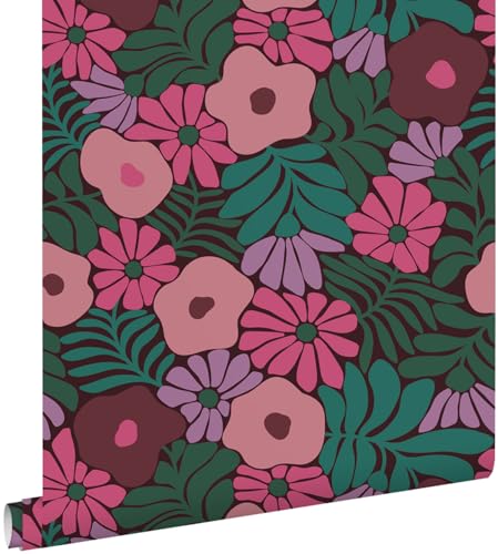 ESTAhome Tapete Blumen im Matisse-Stil Grün, Rosa und Lila 0.53 x 10.05 m ESTAhome Tapete Blumen im Matisse-Stil Grün, Rosa und Lila 0.53 x 10.05 m von Esta Home