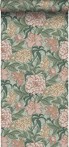 ESTAhome Tapete Blumenmuster Altrosa, Grün und Ockergelb - 139378-50 x 900 cm ESTAhome Tapete Blumenmuster Altrosa, Grün und Ockergelb - 139378-50 x 900 cm von Esta Home