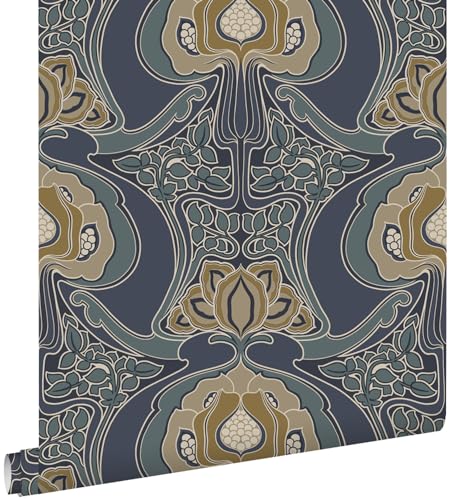 ESTAhome Tapete Blumenmuster im Jugendstil Graublau 0.53 x 10.05 m ESTAhome Tapete Blumenmuster im Jugendstil Graublau 0.53 x 10.05 m von Esta Home
