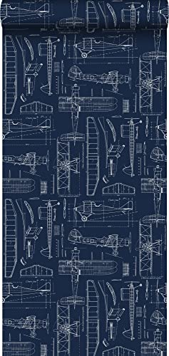 ESTAhome Tapete Kontruktionszeichnungen von Flugzeugen Dunkelblau - 128810-53 cm x 10,05 m ESTAhome Tapete Kontruktionszeichnungen von Flugzeugen Dunkelblau - 128810-53 cm x 10,05 m von Esta Home