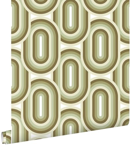 ESTAhome Tapete Retro-Ornamente Olivgrün 0.53 x 10.05 m ESTAhome Tapete Retro-Ornamente Olivgrün 0.53 x 10.05 m von Esta Home