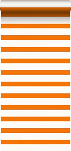 ESTAhome Tapete Streifen Orange und Weiß - 115872-53 cm x 10,05 m ESTAhome Tapete Streifen Orange und Weiß - 115872-53 cm x 10,05 m von Esta Home