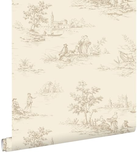 ESTAhome Tapete Toile de Jouy Hellbeige 50 x 900 cm ESTAhome Tapete Toile de Jouy Hellbeige 50 x 900 cm von Esta Home