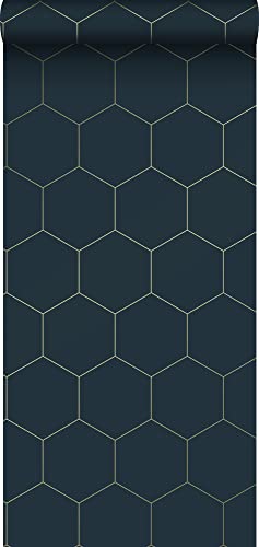 ESTAhome Tapete Wabenmuster Dunkelblau und Gold - 139237-0,53 x 10,05 m ESTAhome Tapete Wabenmuster Dunkelblau und Gold - 139237-0,53 x 10,05 m von Esta Home
