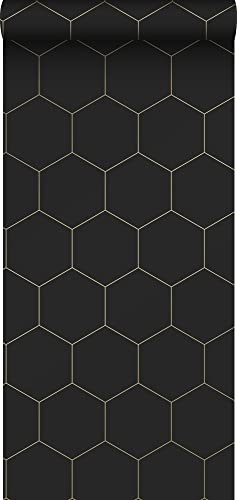 ESTAhome Tapete Wabenmuster Schwarz und Gold - 139313-0,53 x 10,05 m ESTAhome Tapete Wabenmuster Schwarz und Gold - 139313-0,53 x 10,05 m von Esta Home