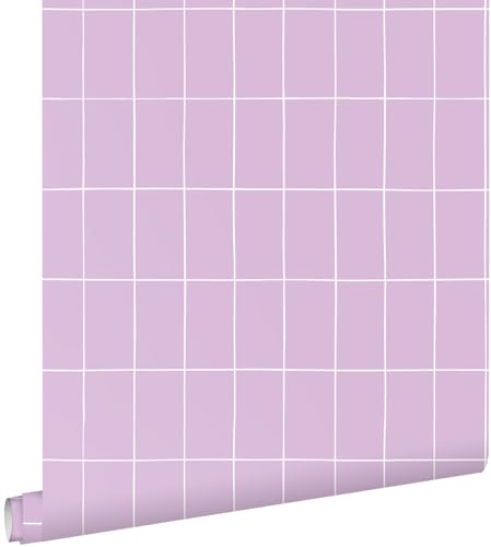 ESTAhome Tapete kleine Fliesen Violett und Weiß 0.53 x 10.05 m ESTAhome Tapete kleine Fliesen Violett und Weiß 0.53 x 10.05 m von Esta Home