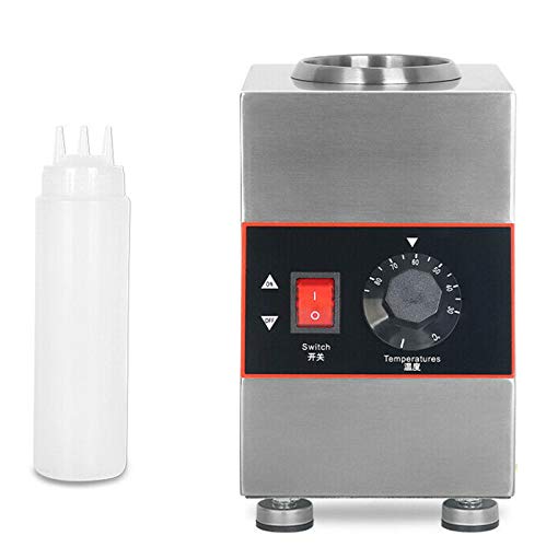 220V Saucenwärmer Edelstahl Elektrischer Saucenwärmer 30°C - 85°C Kommerzieller Käsesaucenwärmer mit Quetschflasche 650ml Elektrischer Soßenspender Für Heat Schokolade Karamell Wärmer Jam Preservation von Estabeter