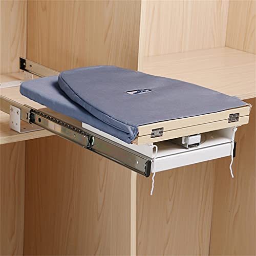 Ausziehbares BüGelbrett, Grau Bügelbrett Klappbar Tischbügelbrett 180° Drehung Bügelbrett Schrank Zusammenklappbares Push-Pull Bügelbrett 81x31x15cm Grau von Estabeter