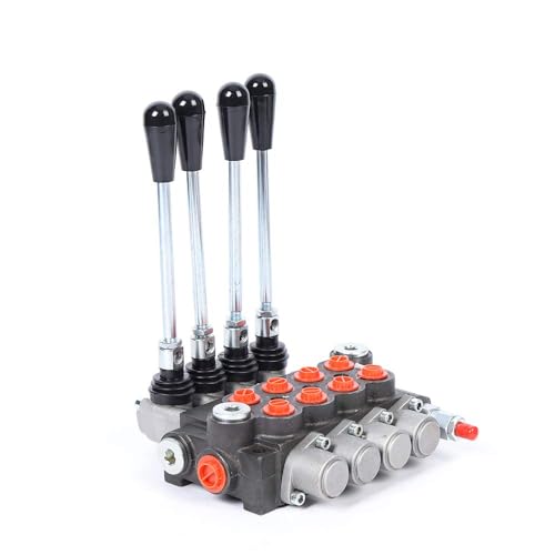 Hydraulik 4-Fach Handsteuerventil, 3600psi P40 Hydraulisches Wegeventil Hydraulik Steuergerät, Einstellbar Handhebelventil 40l/Min Spool Hydraulische Directional Control Valve ür Traktoren von Estabeter