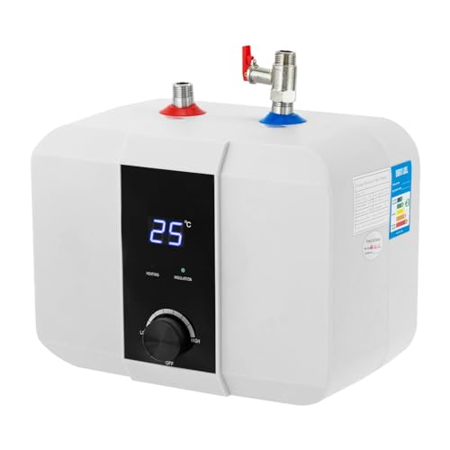 Klein Durchlauferhitzer 6L, 1500W 220V Elektrische Mini-Durchlauferhitzer, Warmwasserspeicher LED-Digitalanzeige, Wasserboiler Untertischgerät,Wandmontage für Küche, BadHandwaschbecken, Waschtisch Klein Durchlauferhitzer 6L, 1500W 220V Elektrische Mini-Durchlauferhitzer, Warmwasserspeicher LED-Digitalanzeige, Wasserboiler Untertischgerät,Wandmontage für Küche, BadHandwaschbecken, Waschtisch von Estabeter