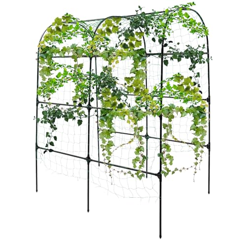 Rankgitter für Kletterpflanzen, Gurke Rankhilfe Set 115 * 183 * 230cm Gartenbogen Garten Gurkengitter Metall Rankhilfe Rankbogen Torbogen für Kletterpflanzen Rankgitter für Kletterpflanzen, Gurke Rankhilfe Set 115 * 183 * 230cm Gartenbogen Garten Gurkengitter Metall Rankhilfe Rankbogen Torbogen für Kletterpflanzen von Estabeter