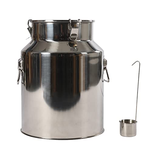 Transportkanne 28L, Edelstahl Milchkanne Luftdicht Milchkanne mit Auslaufsicherer Deckel und Tragebügel Multifunktionale Weinbehälter für Tee, Milch, Getreide von Estabeter