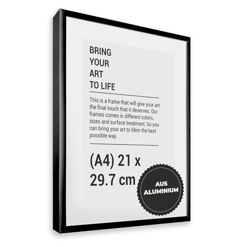 Estancia Aluminium Photo Frames (A4 Black) von Estancia