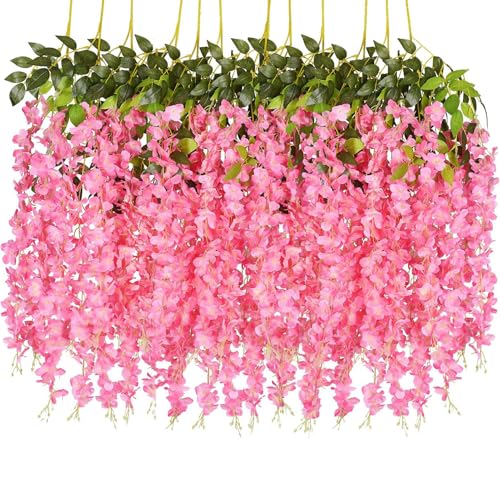 Estanofur State 12 künstliche Glyzinien-Blumenranken, Glyzinien-Blumenranken aus Kunststoff, 110 cm lang, geeignet für Hochzeit, Haus, Garten, Party usw Estanofur State 12 künstliche Glyzinien-Blumenranken, Glyzinien-Blumenranken aus Kunststoff, 110 cm lang, geeignet für Hochzeit, Haus, Garten, Party usw von Estanofur State