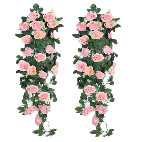 Estanofur State 2 PCS künstliche hängenden Rosen Kunststoff gefälschte Reben hängenden Pflanzen Indoor-Dekoration Hochzeit Indoor Outdoor-Dekoration Partei liefert Estanofur State 2 PCS künstliche hängenden Rosen Kunststoff gefälschte Reben hängenden Pflanzen Indoor-Dekoration Hochzeit Indoor Outdoor-Dekoration Partei liefert von Estanofur State