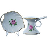 Meissen Rose Rosa Kammerstock Und Carl Thieme Dresden Schmuckschale von EstateFreshAustin