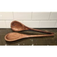 Vintage Große Holz-Löffel, Servierlöffel von EstatementPiece