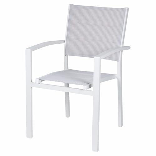 Tropea Esté Outdoor-Stuhl mit Armlehnen, Aluminium, PVC und Polyester, Weiß von Este