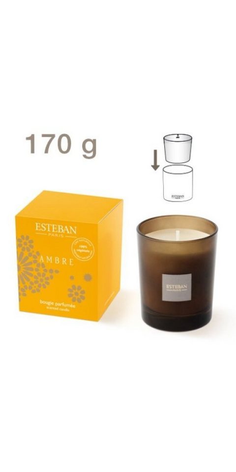 Esteban Duftkerze Ambre 180g, Echtwachskerze aus Pflanzenwachs von Esteban