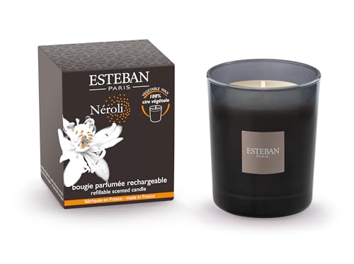 Esteban - Nachfüllbare Duftkerze 180g - Neroli-Duft - Hochwertiges Wachs - Handgefertigt - Über 35 Stunden Duft - 98% natürliche Inhaltsstoffe von Esteban