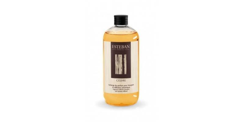 Esteban Raumduft-Nachfüllflasche Cedre 500ml oder 250ml, Inhalt in 500ml und 250ml Flaschen erhältlich von Esteban