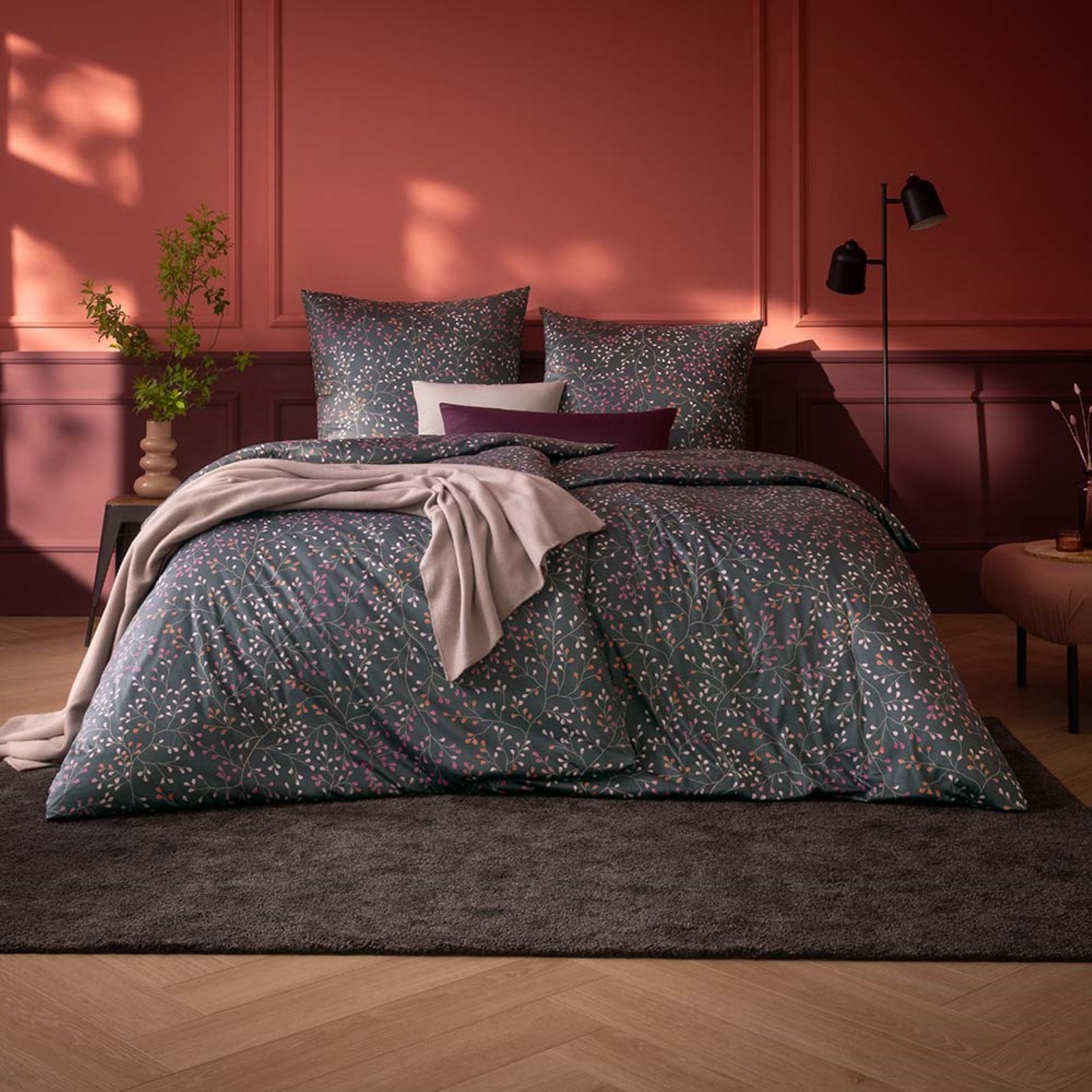 Estella Mako Jersey Bettwäsche 155x220 Aline grau Blätterrispen Zweige 6391-810 Estella Mako Jersey Bettwäsche 155x220 Aline grau Blätterrispen Zweige 6391-810 von Estella Ateliers