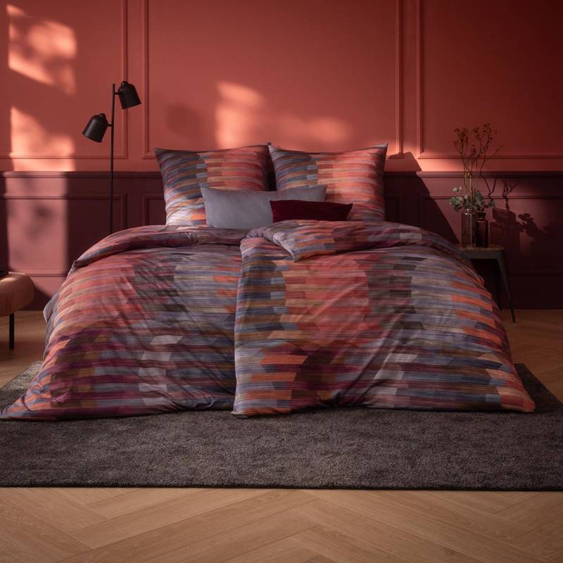 Estella Mako Jersey Bettwäsche 155x220 Auri abendrot Streifen Ovale 6511-395 Estella Mako Jersey Bettwäsche 155x220 Auri abendrot Streifen Ovale 6511-395 von Estella Ateliers