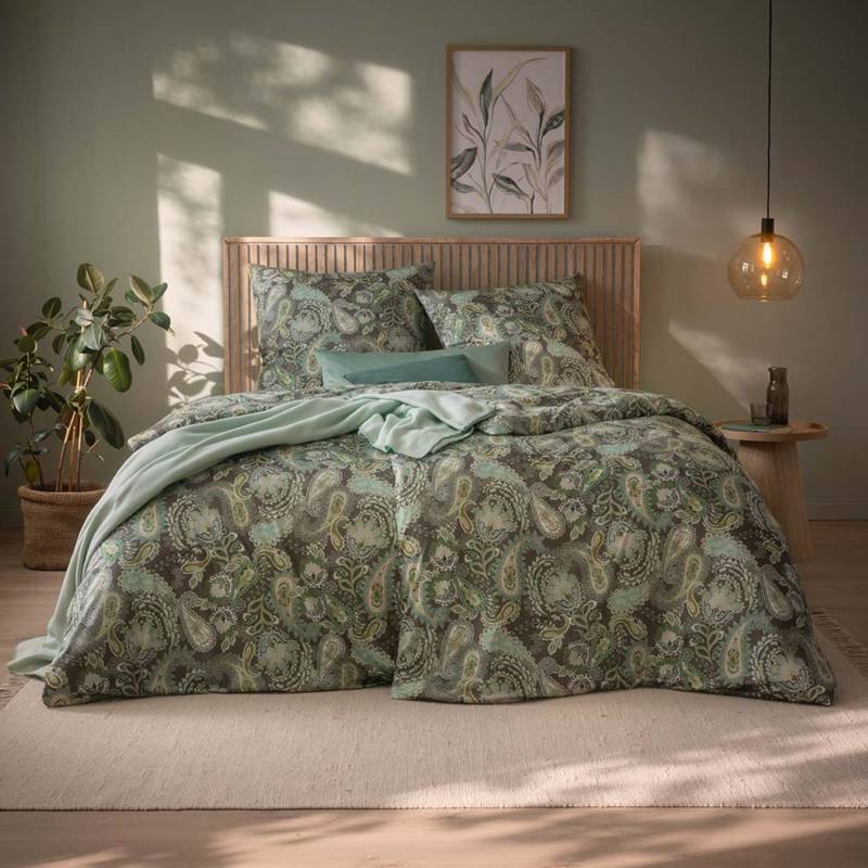 Estella Mako Jersey Bettwäsche 155x220 Elisabeth oliv Paisley grün 6392-540 Estella Mako Jersey Bettwäsche 155x220 Elisabeth oliv Paisley grün 6392-540 von Estella Ateliers