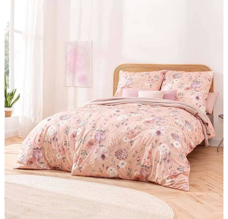 Bettwäsche Estella Mako Jersey Bettwäsche 135x200 Gladys apricot Blumen Rosen, Estella, Mako-Jersey, 2 teilig von Estella