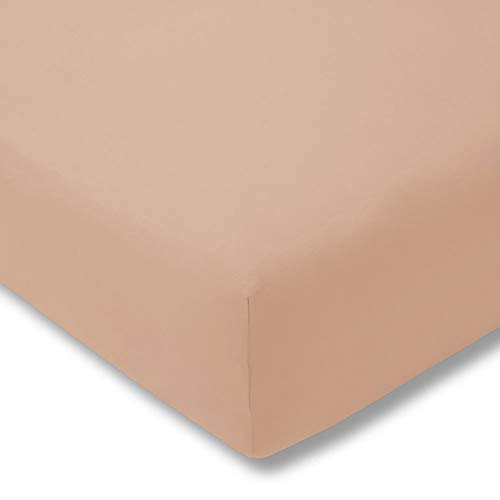 ESTELLA Spannbetttuch Zwirnjersey | Sahara | 100x200 cm | passend für Matratzen 90-120 cm (Breite) x 200-220 cm (Länge) | trocknerfest und bügelfrei | 100% Baumwolle | 97% Baumwolle 3% Elastan von ESTELLA