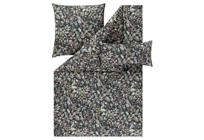Estella Bettwäsche Nadia 7956 920 Anthrazit, Mako-Satin, 3 teilig, Herbst, Natur, Bäume von Estella