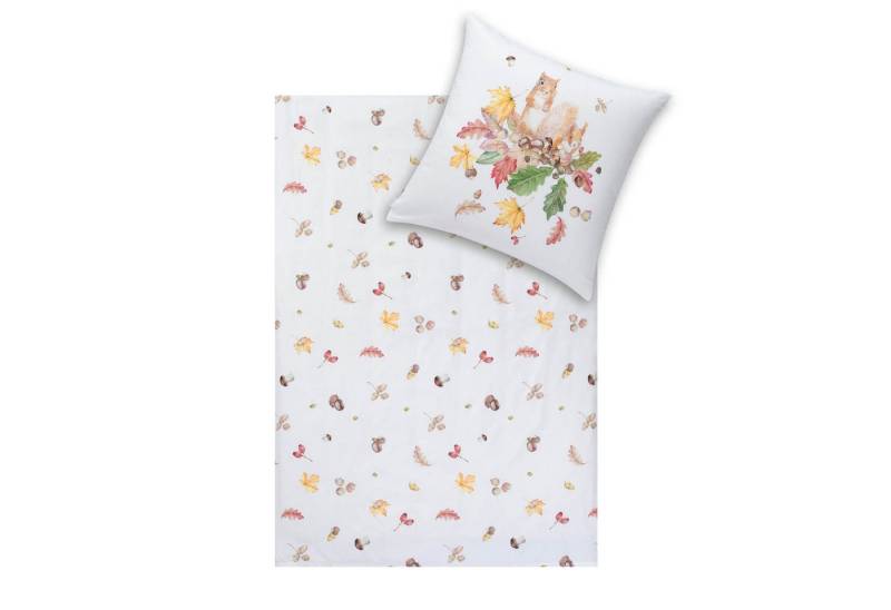 Estella Bettwäsche Squirrel 4450 230 Natur Kuschelflanell, Flanell, 2 teilig, Eichhörnchen, Herbstfrüchte, Blätter Estella Bettwäsche Squirrel 4450 230 Natur Kuschelflanell, Flanell, 2 teilig, Eichhörnchen, Herbstfrüchte, Blätter von Estella