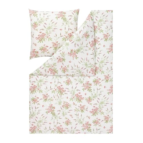 Estella Mako Interlock Jersey Bettwäsche Noelia Magenta 1 Bettbezug 155 x 220 cm + 1 Kissenbezug 80 x 80 cm von ESTELLA