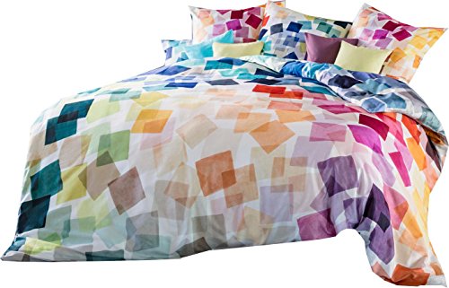 ESTELLA Mako-Satin Bettwäsche Puzzle Multicolor 1 Bettbezug 200 x 200 cm + 2 Kissenbezüge 80 x 80 cm von ESTELLA