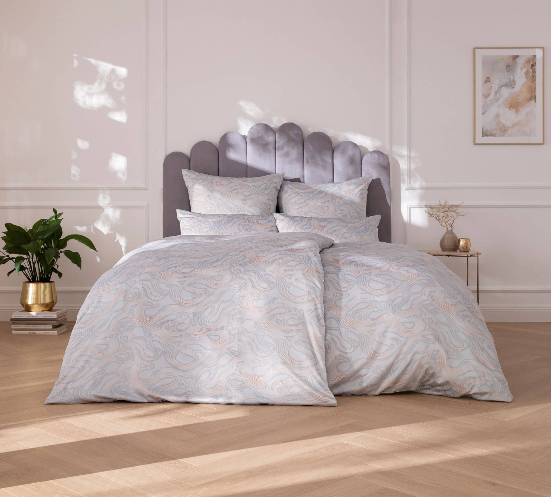 Estella Satin de Luxe Bettwäsche 155x220 Ola platin Wellen sand 1069-915 Estella Satin de Luxe Bettwäsche 155x220 Ola platin Wellen sand 1069-915 von Estella Ateliers