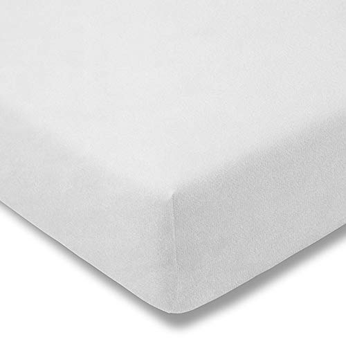 ESTELLA Spannbetttuch Samt Velours | Weiss | Frottee | 200x200 cm | passend für Matratzen 180-200 cm (Breite) x 200 cm (Länge) | trocknerfest und bügelfrei | 80% Baumwolle 20% Polyester von ESTELLA