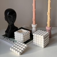 Bubble Jar Sojawachs Kerze | Duftkerze Handgemachte Jesmonite Gefäß Housewarming Geschenkidee Behälter-Kerze von EstelleStudioCA