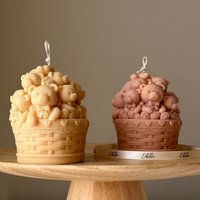 Teddybären Korb-Kerze Geformte Sojawachs-Kerze, Wohnkultur von EstelleStudioCA