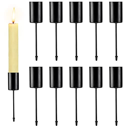 10 Stück Kerzenhalter Adventskranz Kerzenständer, kerzenhalter mit Kurzem Dorn Schwarz, Stabkerzenhalter, Kerzenhalter Stabkerze von Esteopt