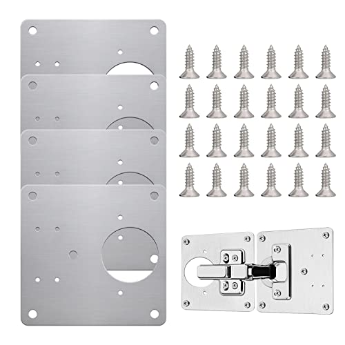 Scharnier Reparaturplatte, Edelstahl Scharnier Reparaturplatte,Küchenschrank Reparaturplatten mit Schrauben für die Reparatur von Tür Schrank Wohnmöbel Schublade Kisten Fenster (4 Stück) Scharnier Reparaturplatte, Edelstahl Scharnier Reparaturplatte,Küchenschrank Reparaturplatten mit Schrauben für die Reparatur von Tür Schrank Wohnmöbel Schublade Kisten Fenster (4 Stück) von Esteopt