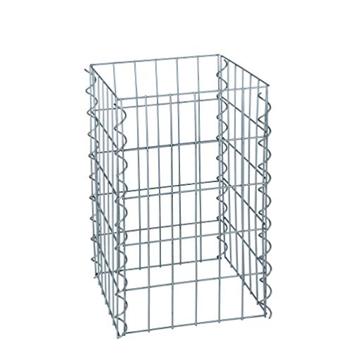 ESTEXO Gabionen-Säule 50 cm Höhe - feuerverzinkt - 4-Eck Säulengabione, Steinkorb,Gabione, Maschung, 10x5 cm von ESTEXO