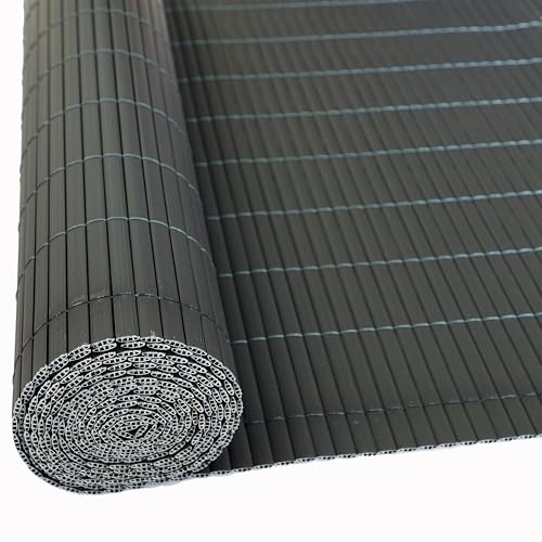 ESTEXO PVC Sichtschutzmatte aus Kunststoffröhrchen Grau 0,80 x 5 m von ESTEXO