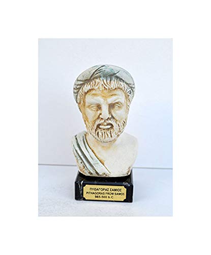 Antike griechische Pythagoras Philosoph Mathematiker Skulptur Büste von Estia Creations