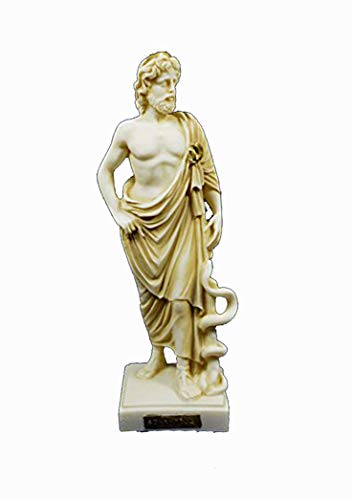 Aeskulap Statue Aged Antike Griechische groß Gott der Medizin Skulptur von Estia Creations