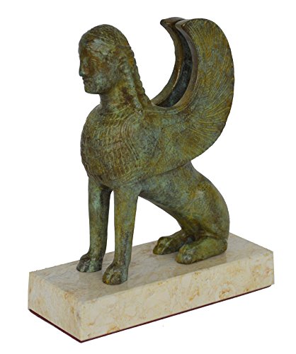 Estia Creations Sphinx of Naxos Bronze-Skulptur – Archäologisches Museum of Delphi Reproduktion von Estia Creations